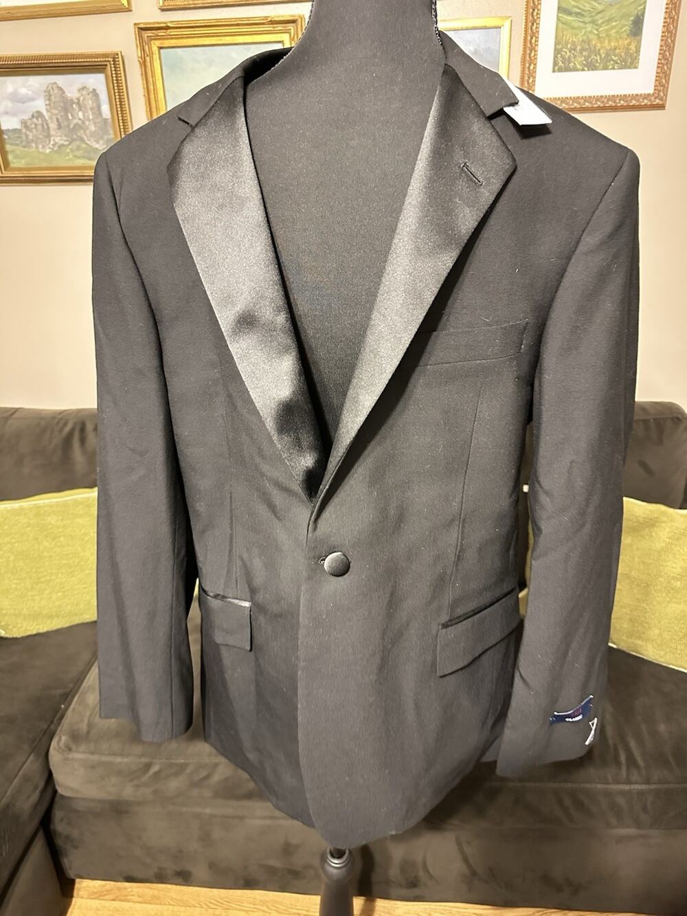 Brooks Brothers Men Wool 1818 Classic Jacket Blazer 40S Black Italy Satin Weddin